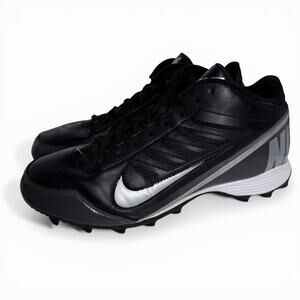 Nike Land Shark Mens Football Cleats Black Silver Sz 10 511292-009